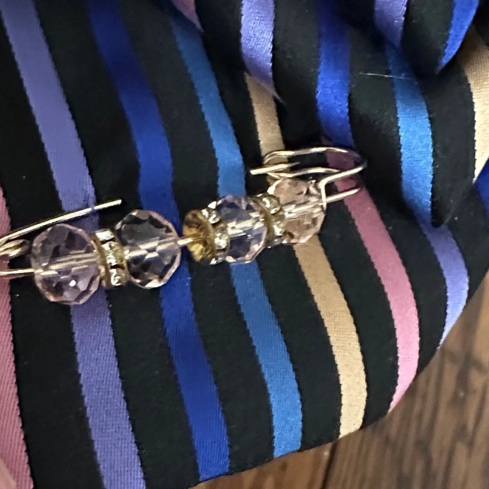 Multicolored vintage silk tie Necklace with a clown on a penny farthing brooch